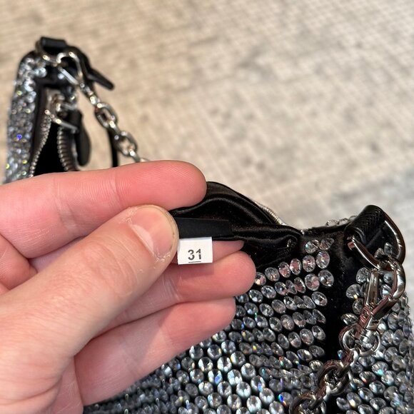 Prada Re-Edition 2005 Crystal Embellished Satin Shoulder Bag W/ Pouch - Picture 15 of 16